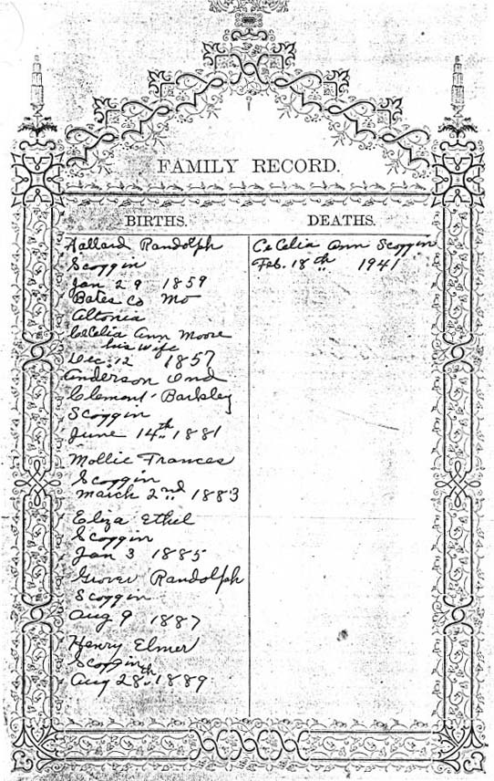 family records page